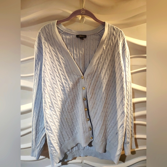 Pre-owned Lands'End Button Top Women Size 2X 20W-22W Light Blue - Picture 1 of 3